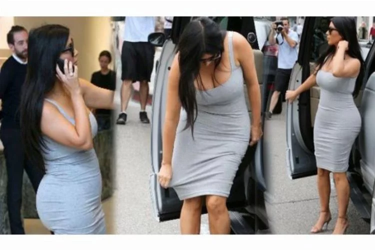 Hamile Kardashian'ın cesur elbisesi