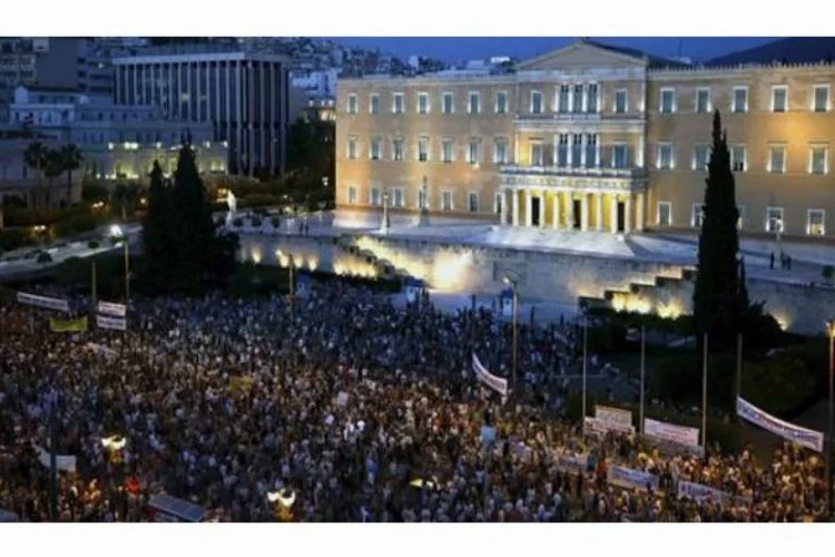 Yunanistan'da Çipras'a destek gösterisi