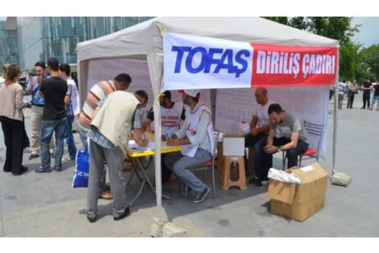 Bursa'da TOFAŞ işçileri direniş çadırı kurdu