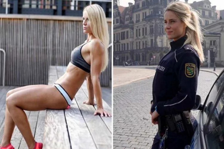 Alman kadın polis sosyal medyayı salladı