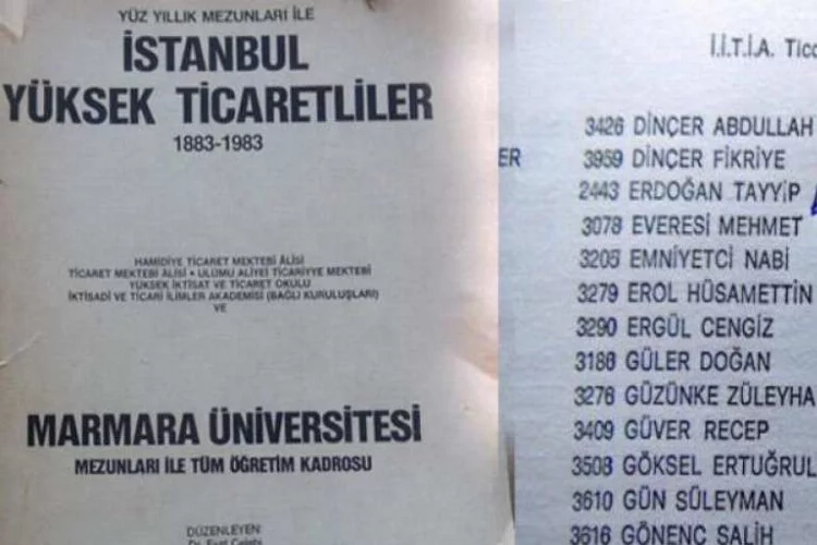 Cumhurbaşkanı Erdoğan'ın adı mezunlar yıllığında