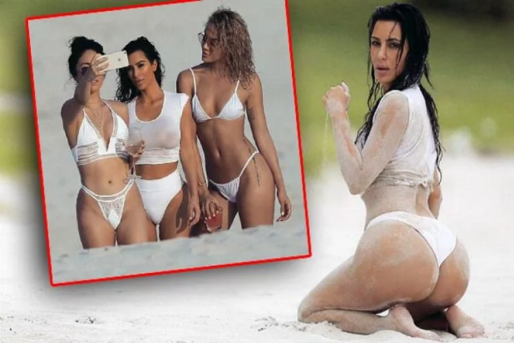 Kardashian ıslak bikiniyle poz verirse...