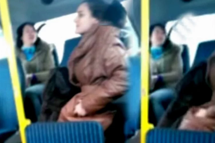 Başörtülü kıza minibüste çirkin saldırı