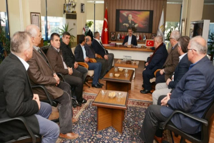 Muhtarlardan Başkan Özkan'a teşekkür ziyareti