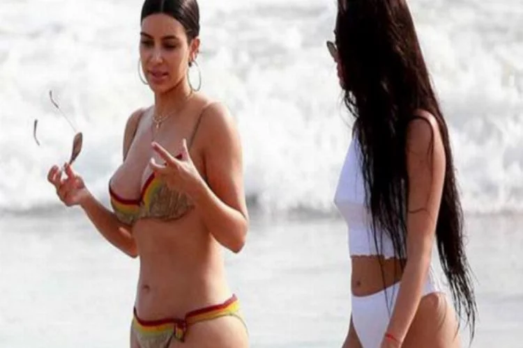 Kim Kardashian'ın bikinili fotoğrafları olay oldu
