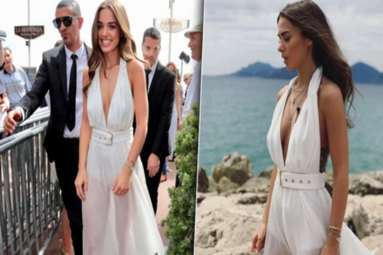 Bensu Soral transparan elbisesiyle Cannes'e damga vurdu