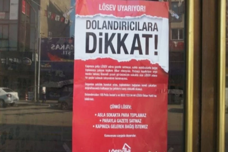 Bursa'da dolandırıcılar LÖSEV adına para toplamak için LÖSEV'e gidince...