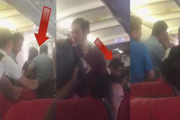 Aldatıldığını uçakta öğrenen kadın ortalığı birbirine kattı