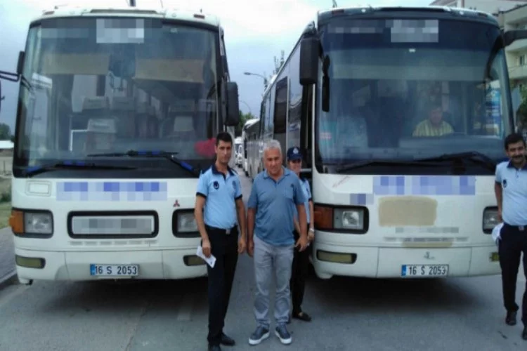 Bursa'da ikiz plakalı otobüsler yakalandı