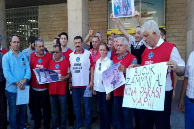 Bursa'da memur zammına 'kınalı' protesto!