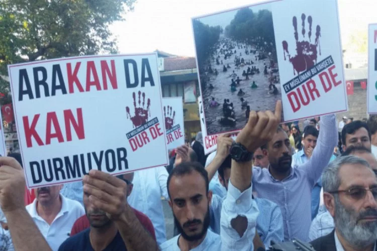 Arakan'da yaşanan katliam Bursa'da protesto edildi