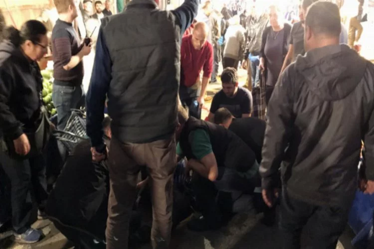 Bursa'da pazarda dehşet anları! Emekli polis iki kişiyi vurdu