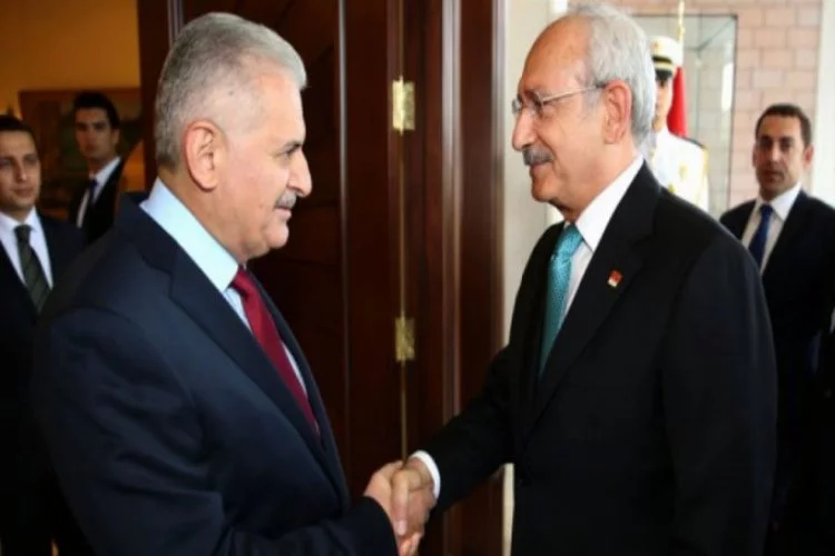 Başbakan ve Kılıçdaroğlu görüşmesinden ilk kareler