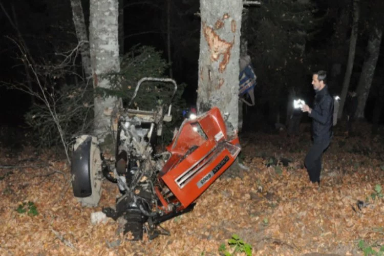 Bursa'da feci kaza! Traktör uçuruma yuvarlandı