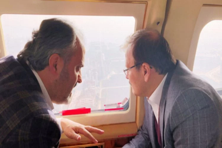 Başkan Aktaş Bursa'yı havadan izledi... 'Öncelik ulaşım'
