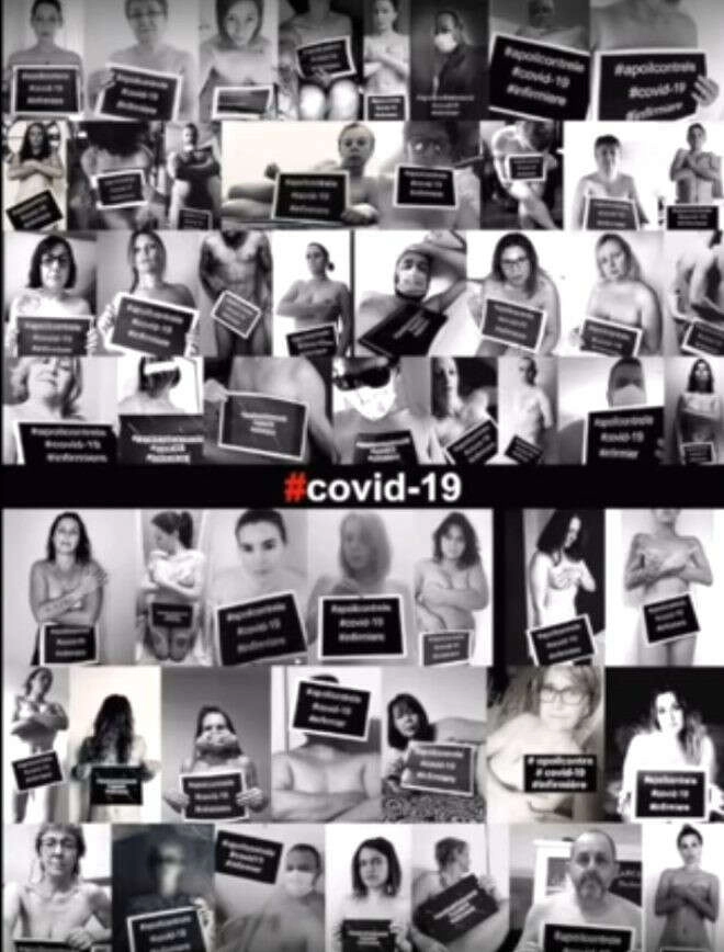 Hemşireler, hükümetin salgın politikasını soyunarak protesto etti