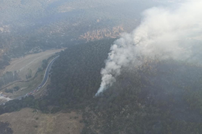 Eskişehir'deki orman yangınına havadan müdahale yeniden başladı