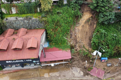 Trabzon'da 19 mahallede su baskını ve heyelan