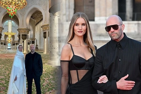 Jason Statham Formula 1 yarışları için Abu Dabi'deydi