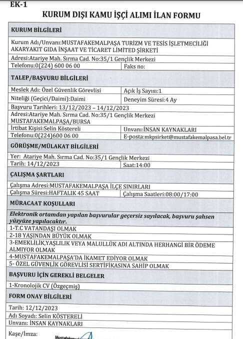 Özel Güvenlik Görevlisi