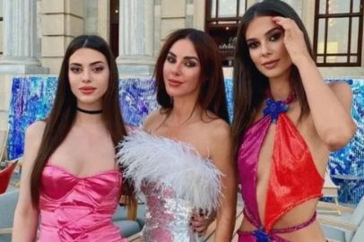 Defne Samyeli ve kızları Derin ile Deren'den transparan şıklığı!