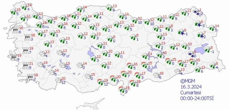 16 MART 2024 HAVA DURUMU