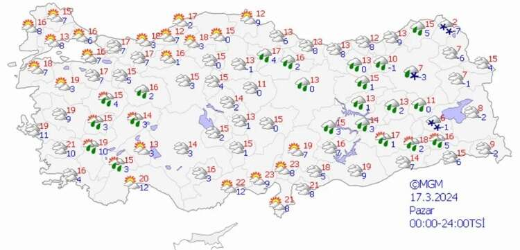17 MART 2024 HAVA DURUMU