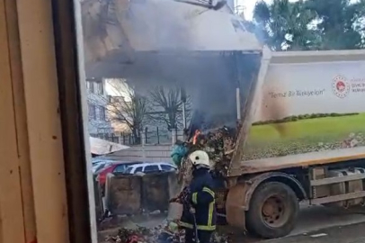 Gaziantep’te çöp kamyonunda yangın