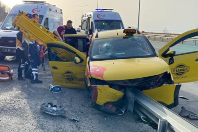 Taksi bariyere saplandı! Kazada 4 kişi yaralandı