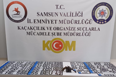 Samsun'da 20 araca ait çok sayıda sahte plaka ele geçirildi