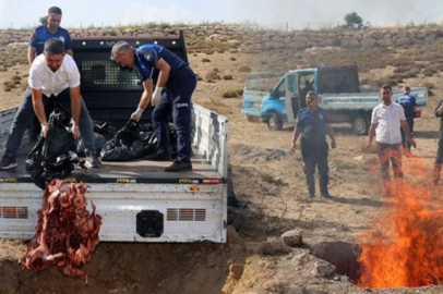 500 kilo kaçak et imha edildi