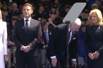 Biden olmayan sandalyeye oturmaya çalıştı