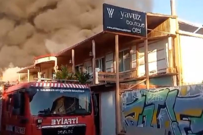 Butik otel alevlere teslim! 3 kişi hastanelik oldu