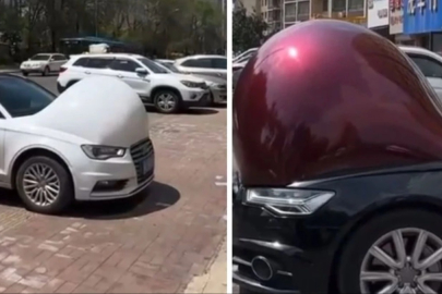 Çin'de şaşkına çeviren görüntü! Aşırı sıcaklar arabaları bu hale getirdi...