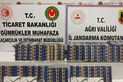 Ağrı'da çok sayıda kaçak sigara ele geçirildi
