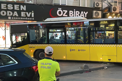 İstanbul'da kontrolden çıkan İETT otobüsü gelinlik mağazasına girdi