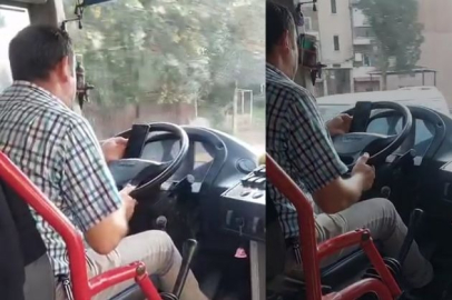 Bursalı otobüs şoförleri uslanmıyor! Direksiyon başında görüntülü görüşme skandalı...