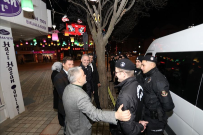 Bursa İnegöl protokolünden yılbaşı gecesi görev yapanlara ziyaret