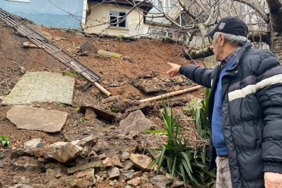 İstanbul Beykoz'da 5 metrelik istinat duvarı çöktü
