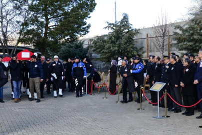 Vefat eden polis memuru için cenaze töreni düzenlendi
