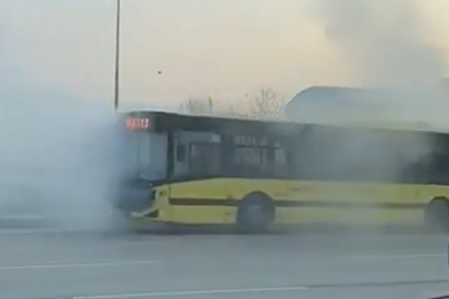 Bursa'da belediye otobüsü yandı