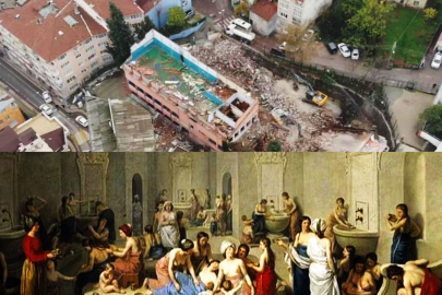 Bursa'da yıkılan okulun altından 'tarihi hamam' çıktı!