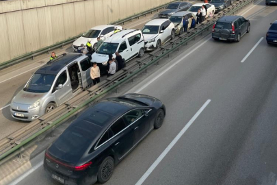 Bursa'da zincirleme kaza! 7 araç birbirine girdi...