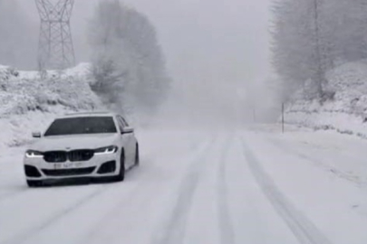 Bursa'da İnegöl-Domaniç yolunda yoğun kar!