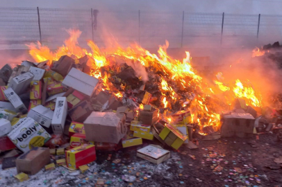 Ağrı'da 23 kamyon dolusu güvenilir olmayan gıda ürünü imha edildi