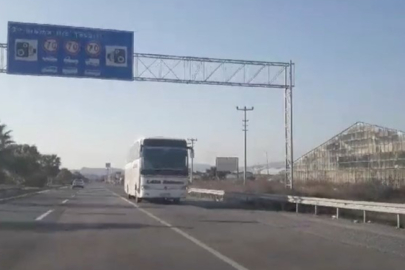 Antalya'da ana yolda tersten giden yolcu otobüsü trafiği tehlikeye attı