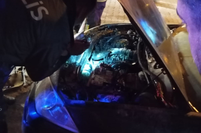 Muğla'da park halindeki araç alev aldı