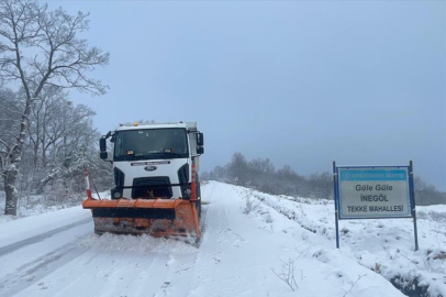 Bursa İnegöl'de 24 saatte 925 km kar temizleme çalışması yapıldı