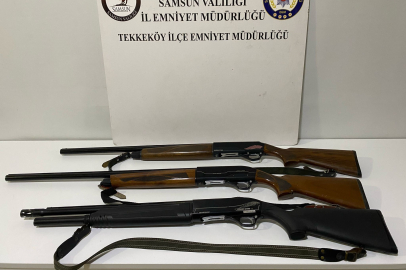 Samsun'da tersane alanında 3 kişi ruhsatsız tüfekle yakalandı