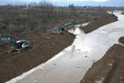 Bursa İnegöl Kurşunlu Bölgesinde dere ıslah çalışması yapılıyor